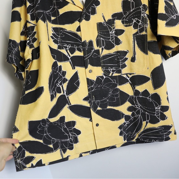 NWT Jacquemus Jean Camp-Collar Printed 100% Cotton Shirt Floral Yellow Print 50 - Picture 14 of 15